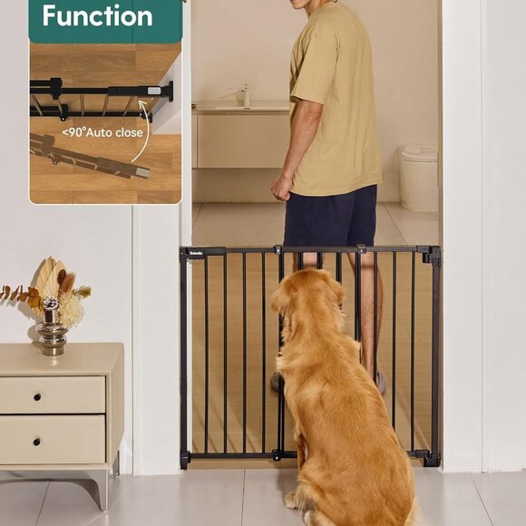 29-43" No Bottom Bar Baby/Dog Gate for Stairs and Doorways - Picture 1 of 9